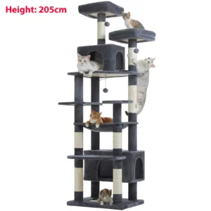 Arbre à chat géant 205 cm gris foncé