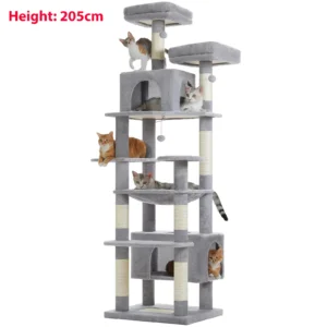 Arbre à chat géant 205 cm gris clair