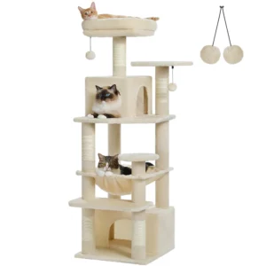Arbre à chat géant 136 cm beige