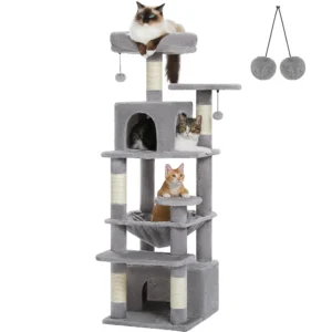 Arbre à chat géant 136 cm gris clair
