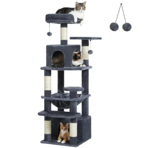 Arbre à chat géant 136 cm gris foncé