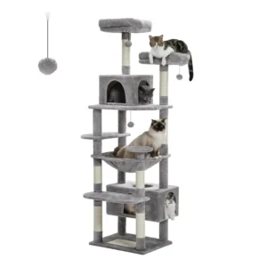 Arbre à chat géant 184 cm gris clair